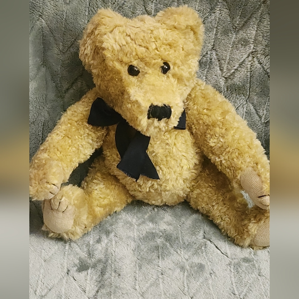 Zara Tan Teddy Bear with Black Bow